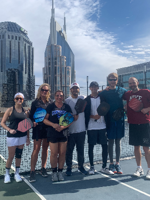 Pickleball Friends in Downtown Nashville Rooftop tourney